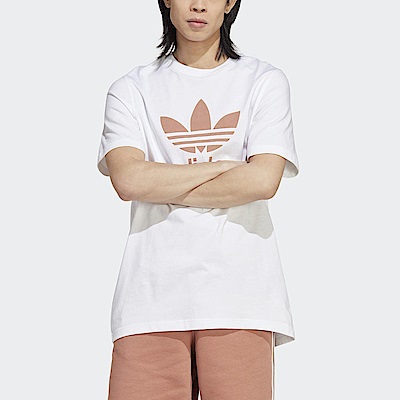 Adidas Trefoil T-Shirt [IA4818] 男 短袖上衣 T恤 亞洲版 休閒 經典 三葉草 白 粉橘