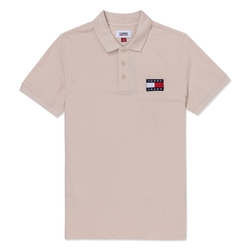 TOMMY 熱銷貼布文字Logo短袖Polo衫-米咖啡色