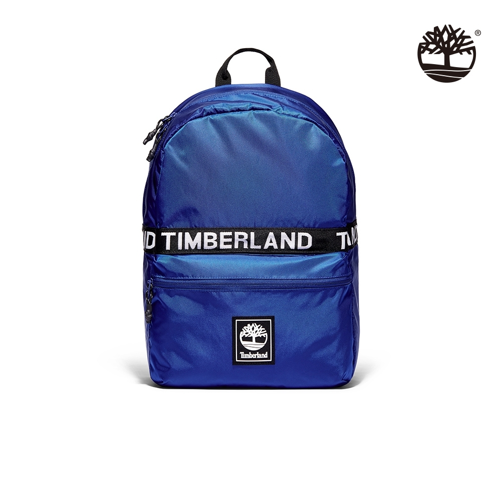 Timberland 中性經典藍品牌織帶LOGO雙肩後背包|A2GJQ