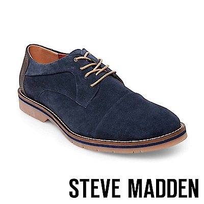 STEVE MADDEN-SOLEMN 絨面男士美式拼接式紳士鞋-絨深藍