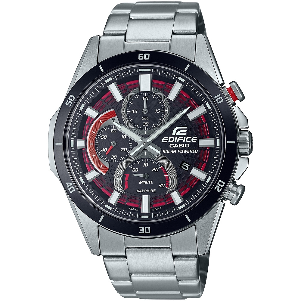 CASIO 卡西歐 EDIFICE 太陽能 纖薄動感運動風計時手錶 迎春好禮 EFS-S610DB-1A