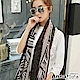 AnnaSofia 交叉平行線 拷克邊韓國棉圍巾披肩(咖啡粉帶系) product thumbnail 1
