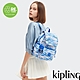 Kipling 藍粉海洋波紋印花掀蓋拉鍊後背包-CITY ZIP S product thumbnail 1