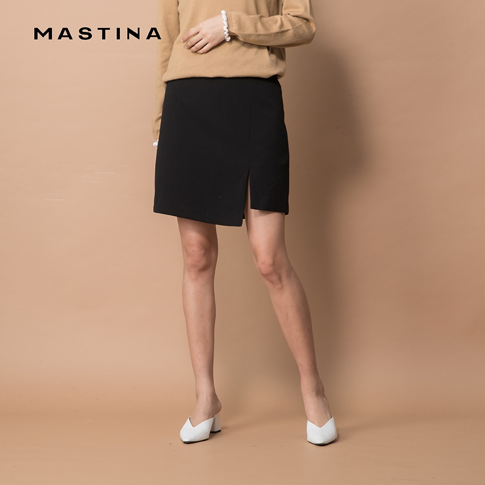 【MASTINA】簡約不規則剪裁-女短裙 不規則 灰(灰色/版型修身)