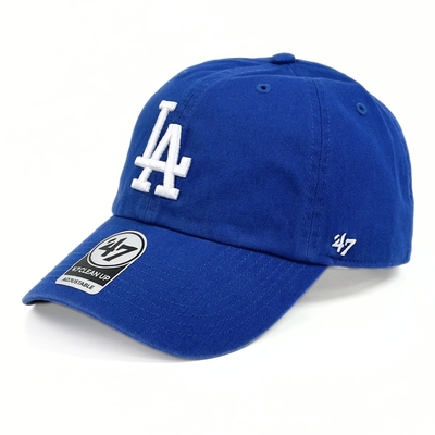 47 Brand CLEAN UP 洛杉磯道奇鴨舌帽 藍色 經典MLB棒球帽 男女 水洗款老帽 軟頂剌繡LA帽 大標白LOGO