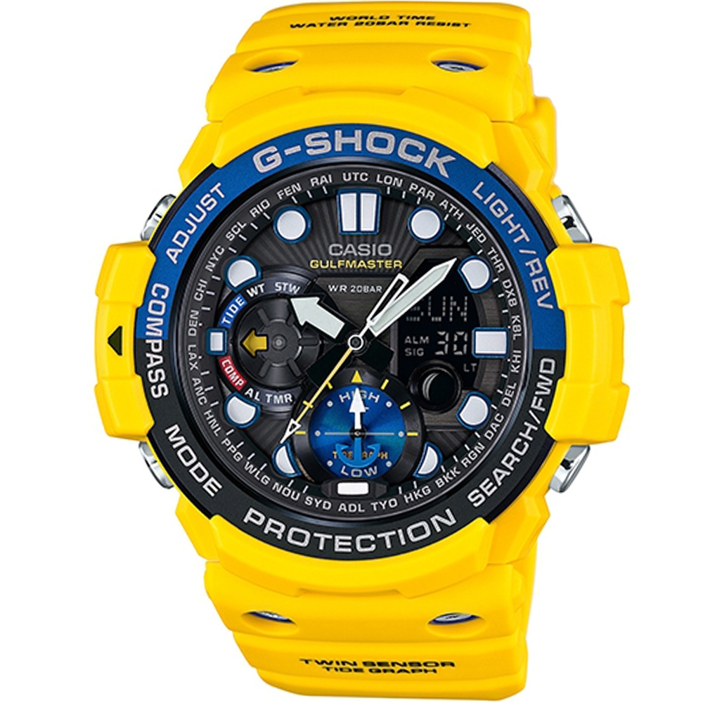 CASIO G-SHOCK 溫度方位運動錶-GN-1000-9A 黃| G-SHOCK | Yahoo奇摩