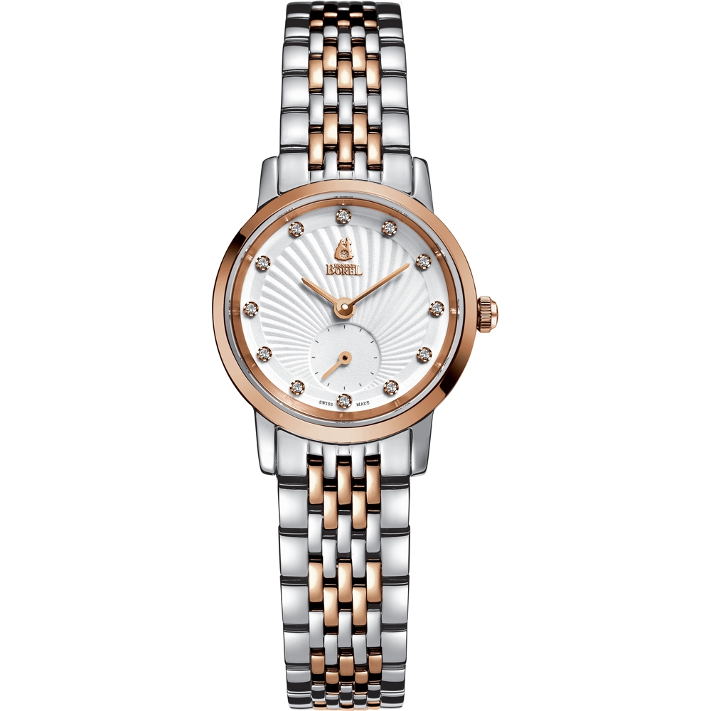 (福利品)ERNEST BOREL 瑞士依波路表 喬斯系列 美鑽石英女士腕錶 25.5mm LBR809L-4599(背蓋刮傷花損)