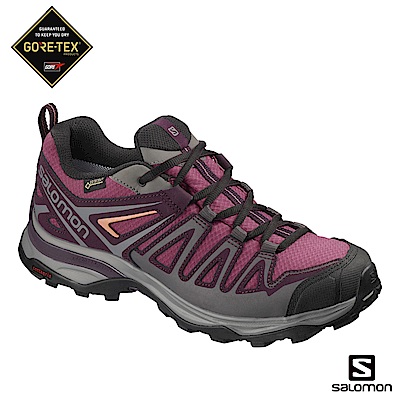 Salomon GORETEX低筒登山鞋 女 X ULTRA 3 PRIME 紫粉