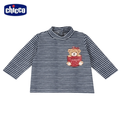 chicco- 泰迪女孩-條紋高領內搭長袖上衣