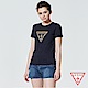 GUESS-女裝-個性金色PVC印刷LOGO短T,T恤-深藍 原價1390 product thumbnail 1