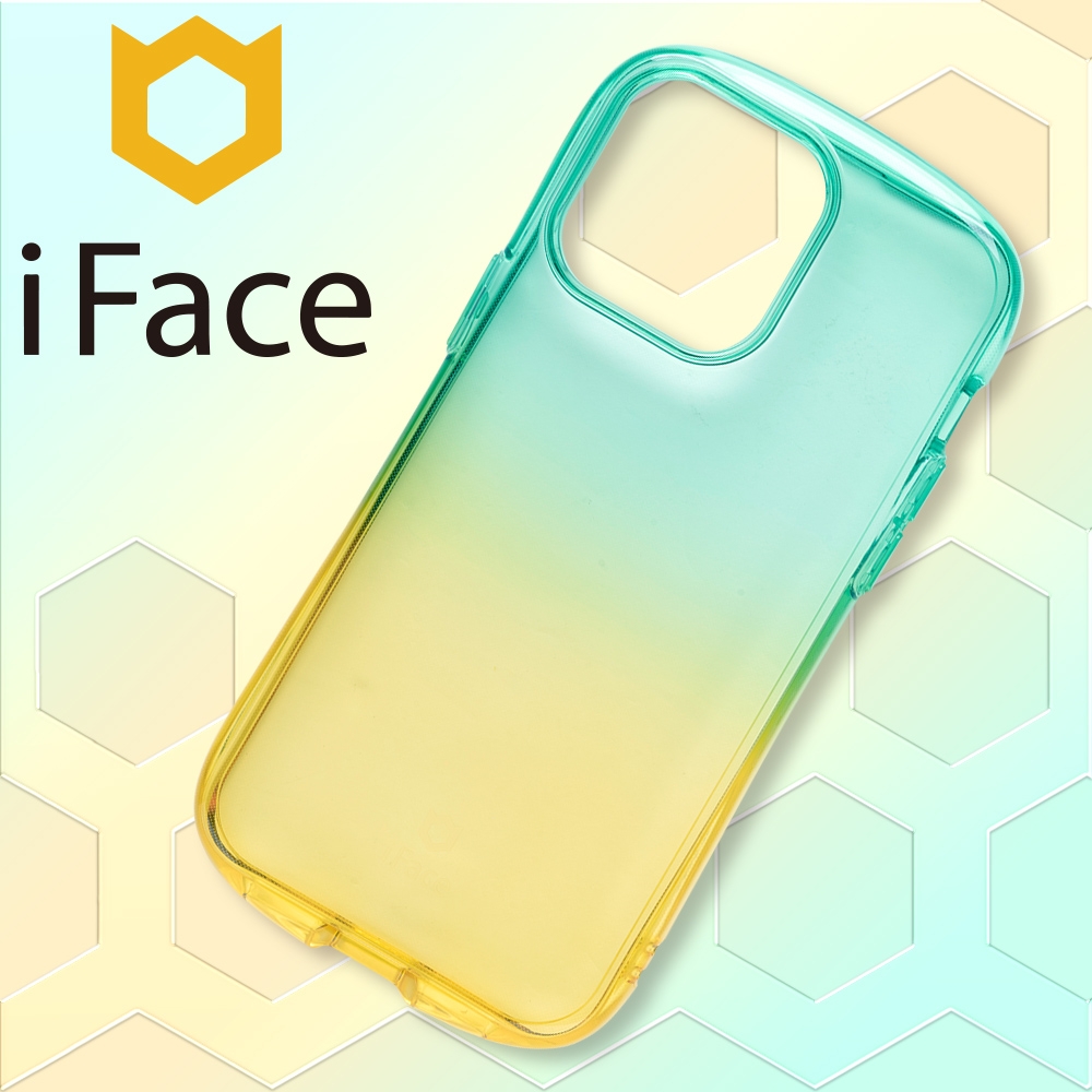 日本 iFace iPhone 14 Pro Max Look in Clear Lolly 抗衝擊透色糖果保護殼 - 杏黃森綠色