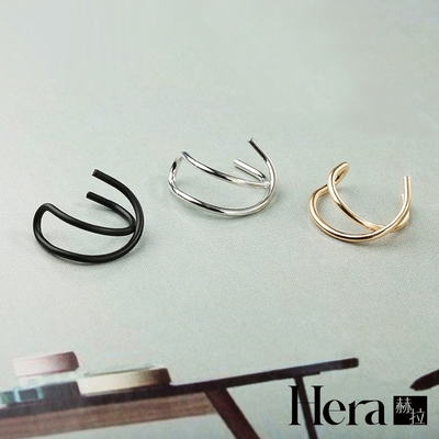 【HERA赫拉】 簡約雙C型交叉耳夾/耳扣(2入組)-3色