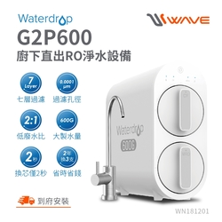 Waterdrop G2P600廚下型生飲級RO逆滲透無桶直輸淨水器