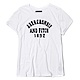 麋鹿 AF A&F 經典印刷文字設計短袖T恤(女)-白色 product thumbnail 1