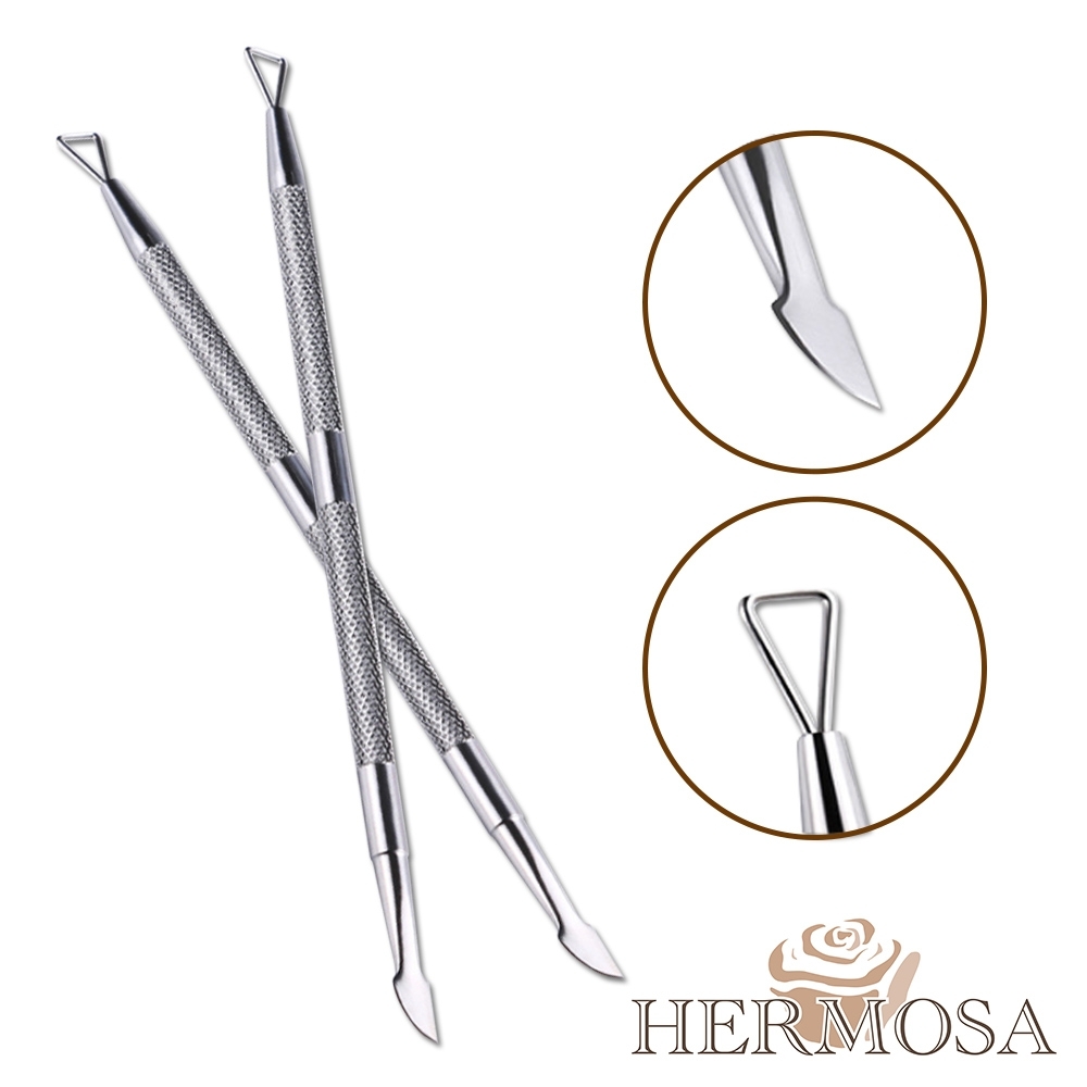 HERMOSA 凝膠指甲雙頭不鏽鋼防滑卸甲刨/修飾筆2入| 修甲工具| Yahoo