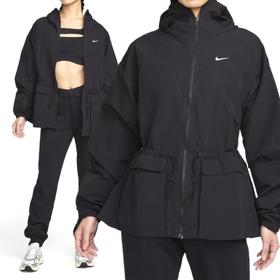 Nike 連帽外套 Oversize 防曬外套 防潑水 休閒 AS W NSW TREND WVN JKT 女款 黑(FN3670010)