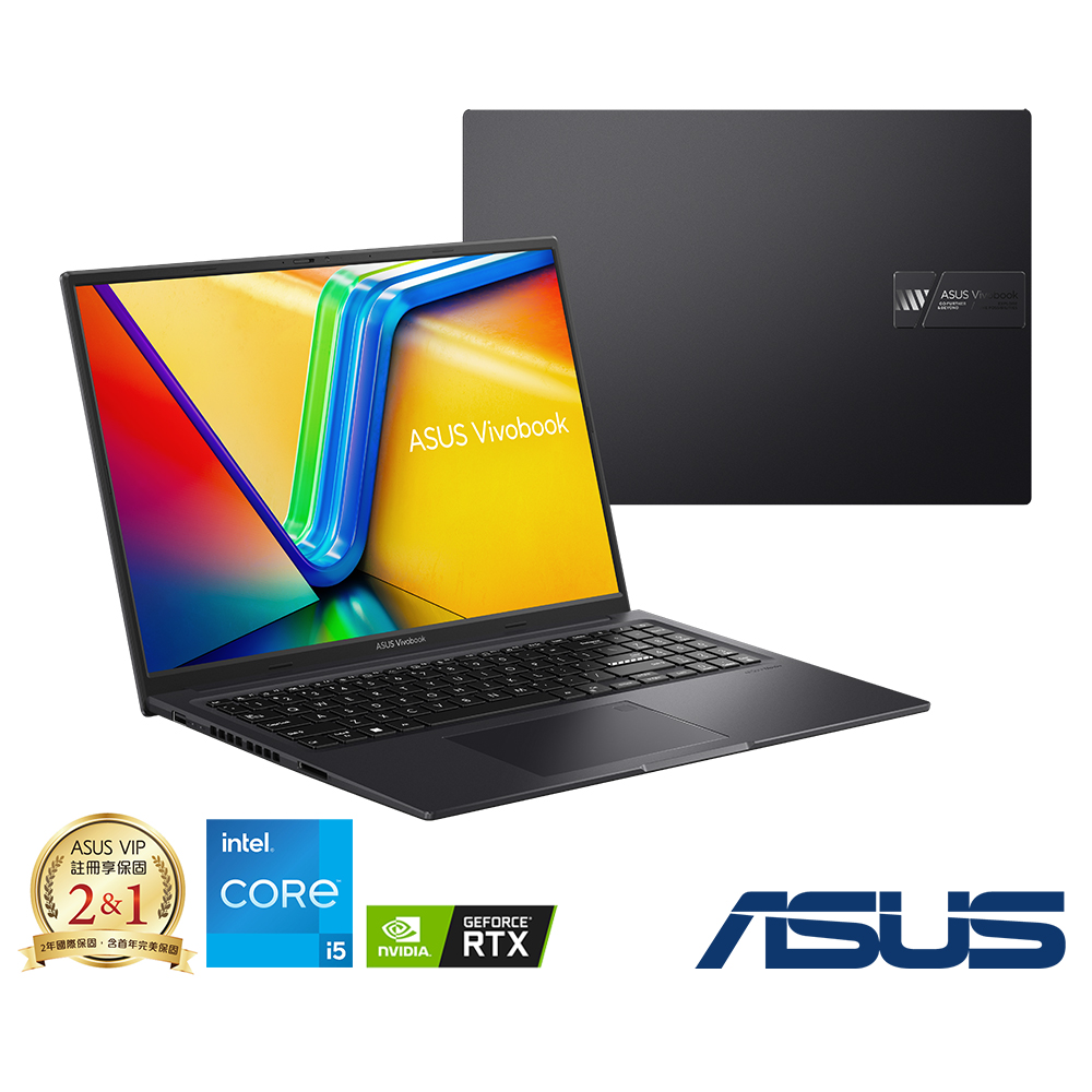 ASUS K3605ZV 16吋2.5K筆電 (i5-12500H/RTX4060/16G/512G/Vivobook 16X/搖滾黑)