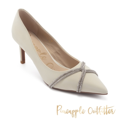 Pineapple-Outfitter-GLYNIS-真皮鑽條尖頭高跟鞋-米白色