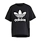 Adidas TRFL Tee Boxy [IU2422] 女 短袖 上衣 T恤 經典 三葉草 休閒 寬鬆 棉質 黑 product thumbnail 1