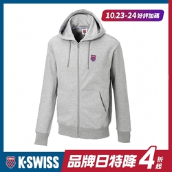 K-SWISS Court Hooded Zip-Up時尚連帽外套-男-灰