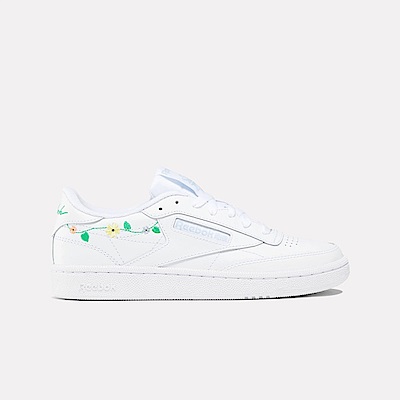 Reebok Club C 85 [100202092] 女 休閒鞋 經典 網球鞋 簡約 百搭 低筒 花卉 白 淺藍