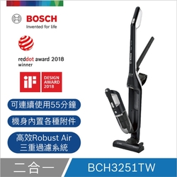 【BOSCH博世】淨擊二合一無線吸塵器BCH3251TW(25.2V)