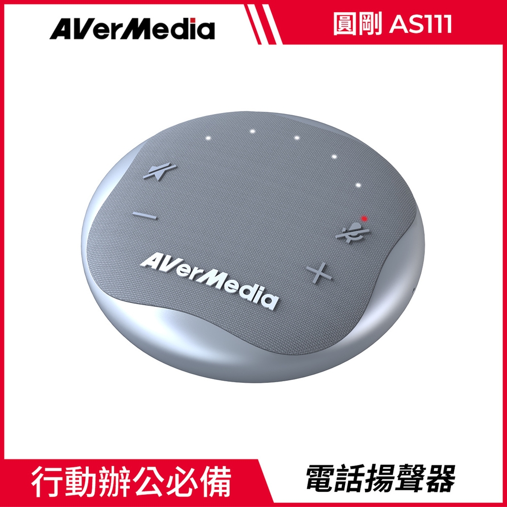 圓剛 AS111 智慧通話音箱電話會議揚聲器 星光銀(台灣製造 品質保固有保障)