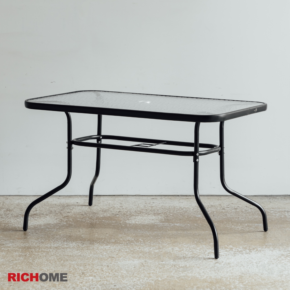 RICHOME TUMAZ-庭園玻璃長方桌W120 × D70 × H72 cm