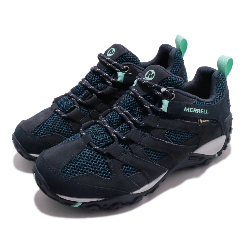 Merrell 戶外鞋 Alverstone GTX 女鞋 登山 越野 耐磨 防潑水 麂皮 透氣 藍 綠 ML033020