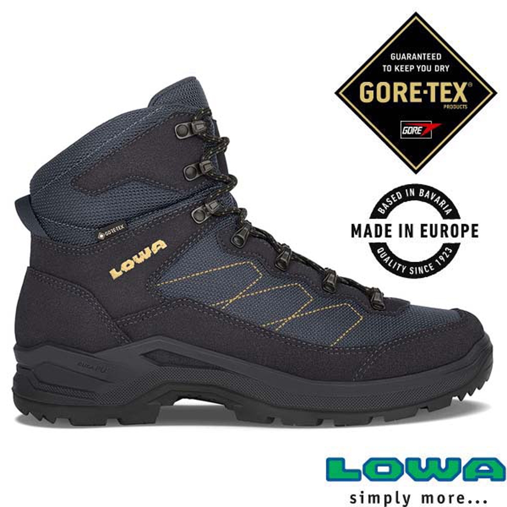 德國LOWA 男 歐洲製造 TAURUS PRO GTX 中筒防水透氣多功能健行鞋.登山鞋_海軍藍