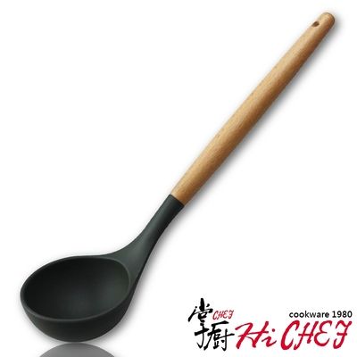 掌廚 HiCHEF 櫸木矽膠湯杓(不傷鍋身)