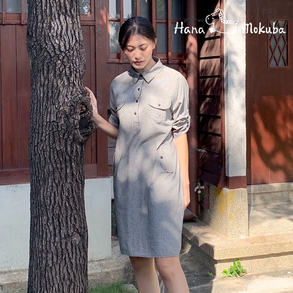 Hana-Mokuba-花木馬日系女裝休閒氣質長袖連衣裙_黑