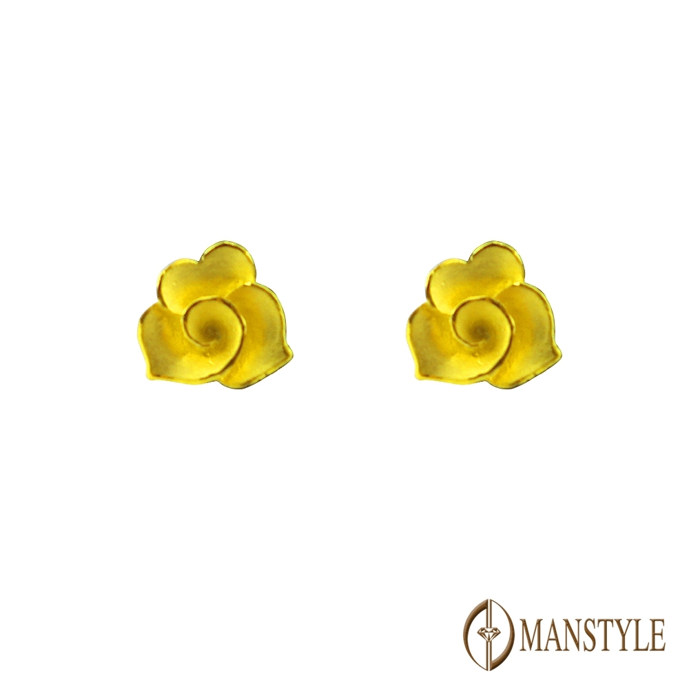 MANSTYLE 玫瑰緣 黃金耳環 (約0.44錢)