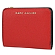 MARC JACOBS 金屬LOGO粒紋防刮釦式零錢短夾(紅) product thumbnail 1