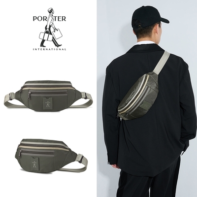 [獨家限定] PORTER INTERNATIONAL - 經典復古LUXY腰包(碳灰綠) - 原價$3650