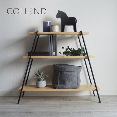 日本COLLEND IRON 實木鋼製三層置物架-2色可選