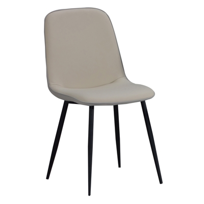 文創集 柏傑透氣皮革美型餐椅二入組合(三色可選+二張餐椅組合販售出貨)-45x53x86cm免組