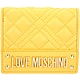 LOVE MOSCHINO 金色字母菱格皮革對折短夾(黃色) product thumbnail 1