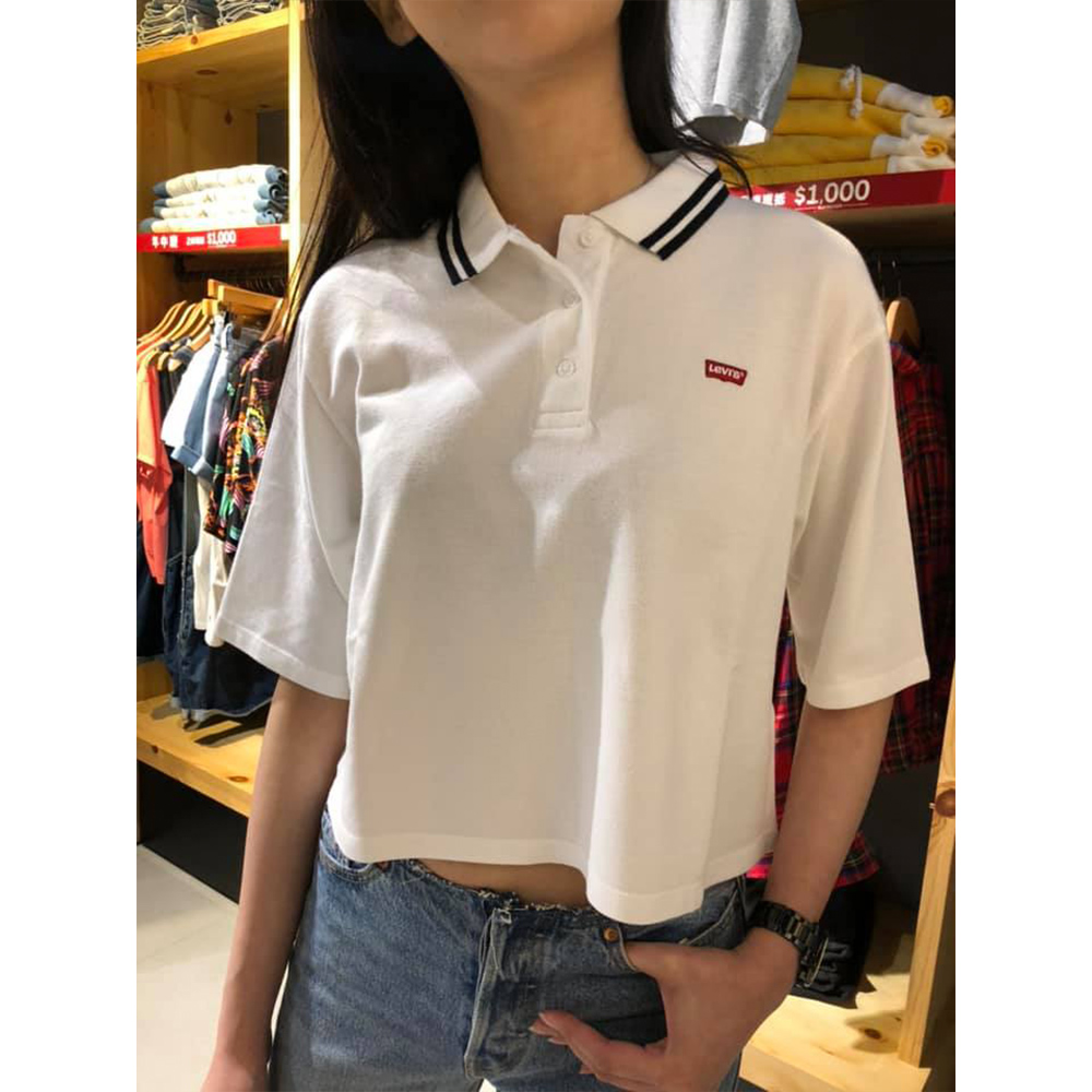 Levis 女款 Polo衫 短版5分袖 小Logo 布章