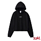 X-girl MILLS LOGO CROPPED SWEAT HOODIE短版連帽上衣-黑 product thumbnail 1