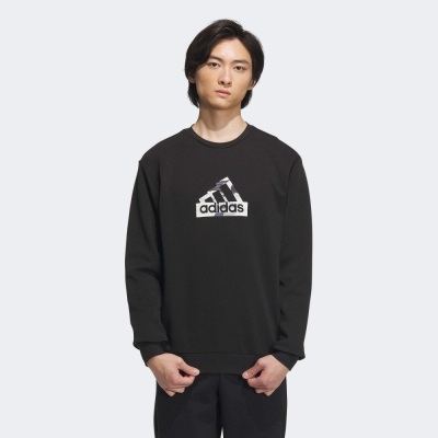 adidas 上衣 男款 長袖上衣 大學T 運動 亞規 TH LOGO SWT 黑 IT3961