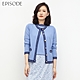 EPISODE - 簡約知性拼色圓領小香風針織開衫外套E30577（藍） product thumbnail 1