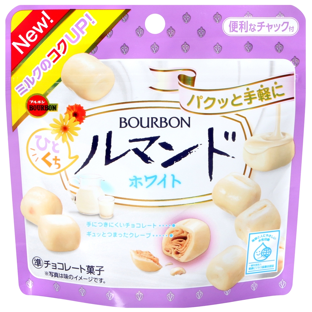 北日本Bourbon 一口蘿蔓捲餅乾[白](47g)
