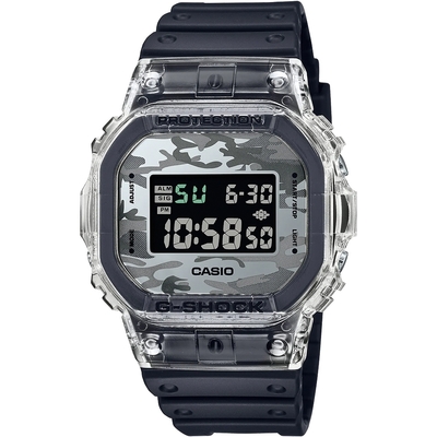 CASIO 卡西歐 G-SHOCK 透明迷彩 經典方形電子錶 迎春好禮 DW-5600SKC-1