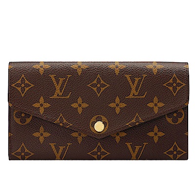 LV Louis Vuitton路易威登 M62235經典SARAH系列Monogram帆布印花暗釦長夾(芭蕾粉)