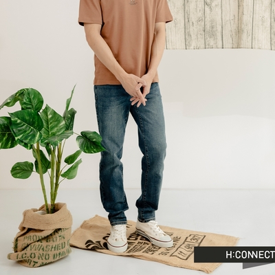 H:CONNECT 韓國品牌 男裝-自然水洗Straight牛仔褲