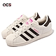 adidas 休閒鞋 Superstar J 大童鞋 女鞋 米白 咖啡 粉紅 三葉草 貝殼頭 愛迪達 GY3366 product thumbnail 1