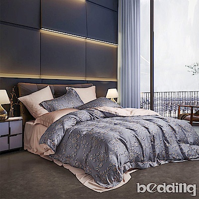 BEDDING-正60支100%天絲6尺加大雙人八件式兩用被床罩組-芳茵-TENCEL