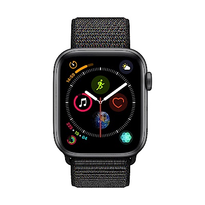 Apple Watch Series 4(GPS 網路)44mm太空灰鋁金屬錶殼 黑色錶環