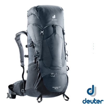 Deuter Aircontact Lite 50+10L 專業輕量拔熱透氣背包_深灰黑